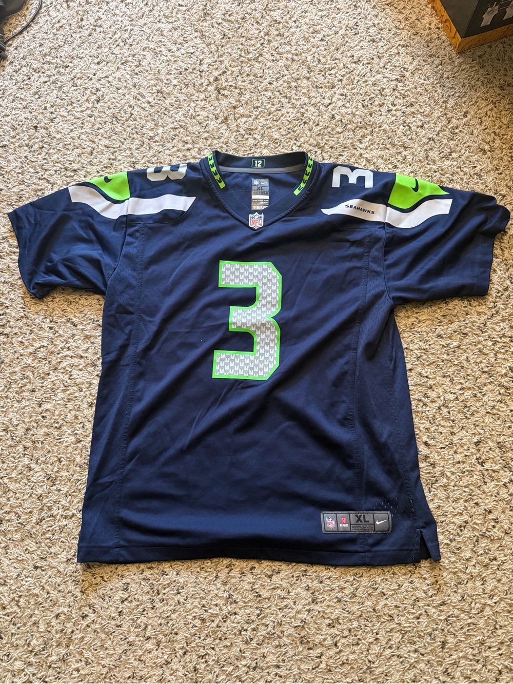 NFL Seattle Seahawks Kids Jersey #3 Navy & Neon Green
